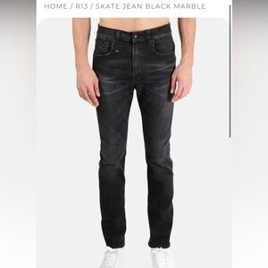 R13 SKATE JEAN BLACK MARBLE